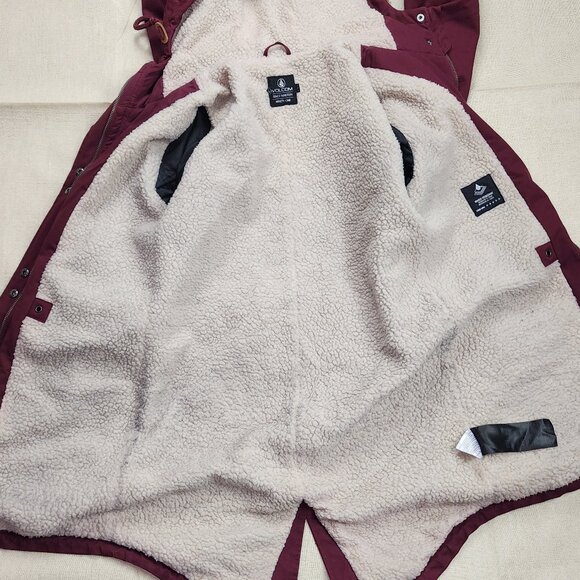 Volcom Snowboard Sherpa Lining Long Coat Jacket (S) - Picture 4 of 9